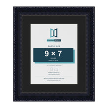 Louis Black 12 x 10 inch picture frame with a black mount for a 9 x 7 inch photo