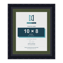 Louis Black 12 x 10 inch picture frame with a green mount for a 10 x 8 inch photo