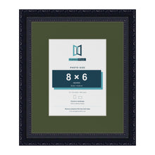 Louis Black 12 x 10 inch picture frame with a green mount for an 8 x 6 inch photo