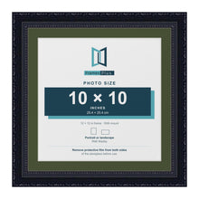 Louis Black 12 x 12 inch picture frame with a green mount for a 10 x 10 inch photo