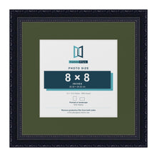 Louis Black 12 x 12 inch picture frame with a green mount for an 8 x 8 inch photo