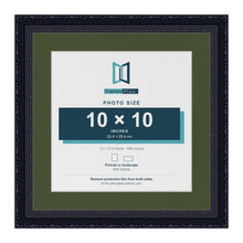 Louis Black 13 x 13 inch picture frame with a green mount for a 10 x 10 inch photo