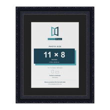 Louis Black 14 x 11 inch picture frame with a black mount for an 11 x 8 inch photo
