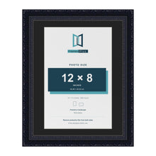 Louis Black 14 x 11 inch picture frame with a black mount for a 12 x 8 inch photo