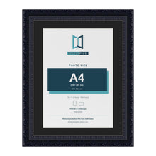 Louis Black 14 x 11 inch picture frame with a black mount for an A4 photo
