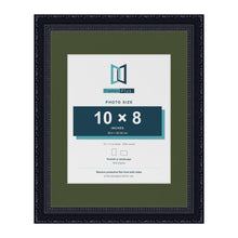 Louis Black 14 x 11 inch picture frame with a green mount for a 10 x 8 inch photo