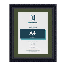 Louis Black 14 x 11 inch picture frame with a green mount for an A4 photo