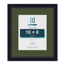 Louis Black 14 x 12 inch picture frame with a green mount for a 10 x 8 inch photo