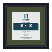 Louis Black 14 x 14 inch picture frame with a green mount for a 10 x 10 inch photo