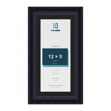 Louis Black 14 x 7 inch picture frame with a black mount for a 12 x 5 inch photo