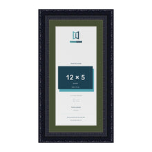Louis Black 14 x 7 inch picture frame with a green mount for a 12 x 5 inch photo