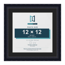 Louis Black 15 x 15 inch picture frame with a black mount for a 12 x 12 inch photo