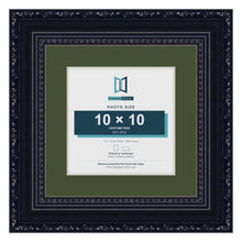 Louis Black 15 x 15 cm picture frame with a green mount for a 10 x 10 cm photo