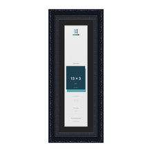 Louis Black 15 x 5 inch picture frame with a black mount for a 13 x 3 inch photo