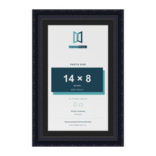 Louis Black 16 x 10 inch picture frame with a black mount for a 14 x 8 inch photo