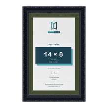 Louis Black 16 x 10 inch picture frame with a green mount for a 14 x 8 inch photo