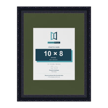 Louis Black 16 x 12 inch picture frame with a green mount for a 10 x 8 inch photo