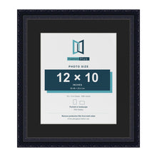 Louis Black 16 x 14 inch picture frame with a black mount for a 12 x 10 inch photo