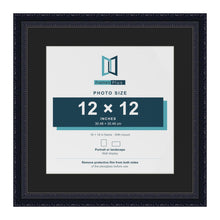 Louis Black 16 x 16 inch picture frame with a black mount for a 12 x 12 inch photo