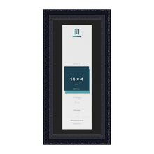 Louis Black 16 x 7 inch picture frame with a black mount for a 14 x 4 inch photo