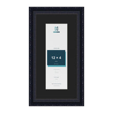 Louis Black 16 x 8 inch picture frame with a black mount for a 12 x 4 inch photo