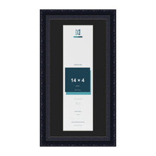 Louis Black 16 x 8 inch picture frame with a black mount for a 14 x 4 inch photo