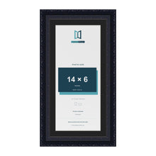 Louis Black 16 x 8 inch picture frame with a black mount for a 14 x 6 inch photo