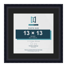 Louis Black 17 x 17 inch picture frame with a black mount for a 13 x 13 inch photo