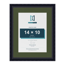 Louis Black 18 x 14 inch picture frame with a green mount for a 14 x 10 inch photo