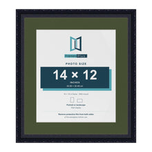 Louis Black 18 x 16 inch picture frame with a green mount for a 14 x 12 inch photo