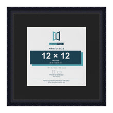 Louis Black 18 x 18 inch picture frame with a black mount for a 12 x 12 inch photo
