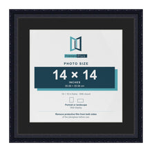 Louis Black 18 x 18 inch picture frame with a black mount for a 14 x 14 inch photo