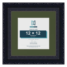 Louis Black 18 x 18 cm picture frame with a green mount for a 12 x 12 cm photo