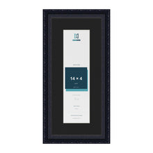 Louis Black 18 x 8 inch picture frame with a black mount for a 14 x 4 inch photo