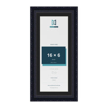 Louis Black 18 x 8 inch picture frame with a black mount for a 16 x 6 inch photo