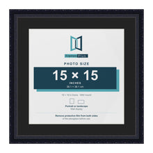 Louis Black 19 x 19 inch picture frame with a black mount for a 15 x 15 inch photo
