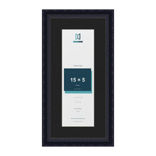 Louis Black 19 x 9 inch picture frame with a black mount for a 15 x 5 inch photo