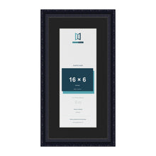Louis Black 20 x 10 inch picture frame with a black mount for a 16 x 6 inch photo
