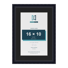 Louis Black 20 x 14 inch picture frame with a black mount for a 16 x 10 inch photo