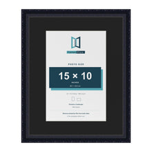 Louis Black 20 x 16 inch picture frame with a black mount for a 15 x 10 inch photo