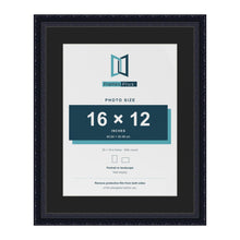 Louis Black 20 x 16 inch picture frame with a black mount for a 16 x 12 inch photo