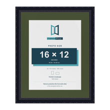 Louis Black 20 x 16 inch picture frame with a green mount for a 16 x 12 inch photo