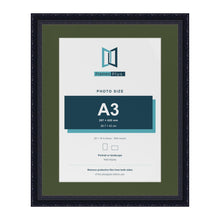 Louis Black 20 x 16 inch picture frame with a green mount for an A3 photo