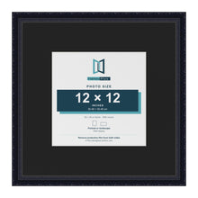 Louis Black 20 x 20 inch picture frame with a black mount for a 12 x 12 inch photo