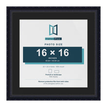 Louis Black 20 x 20 inch picture frame with a black mount for a 16 x 16 inch photo
