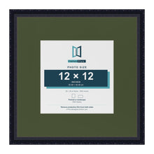 Louis Black 20 x 20 inch picture frame with a green mount for a 12 x 12 inch photo