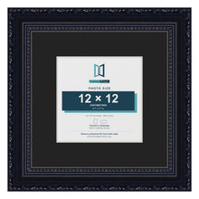 Louis Black 20 x 20 cm picture frame with a black mount for a 12 x 12 cm photo