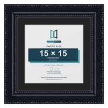 Louis Black 20 x 20 cm picture frame with a black mount for a 15 x 15 cm photo