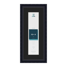 Louis Black 20 x 8 inch picture frame with a black mount for a 16 x 4 inch photo