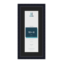 Louis Black 22 x 10 inch picture frame with a black mount for an 18 x 6 inch photo